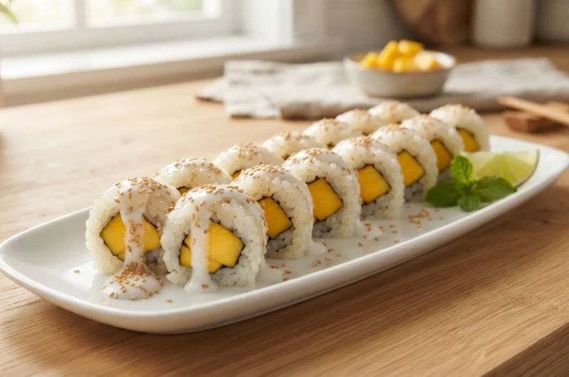 Thai Mango Sticky Rice Sushi Rolls