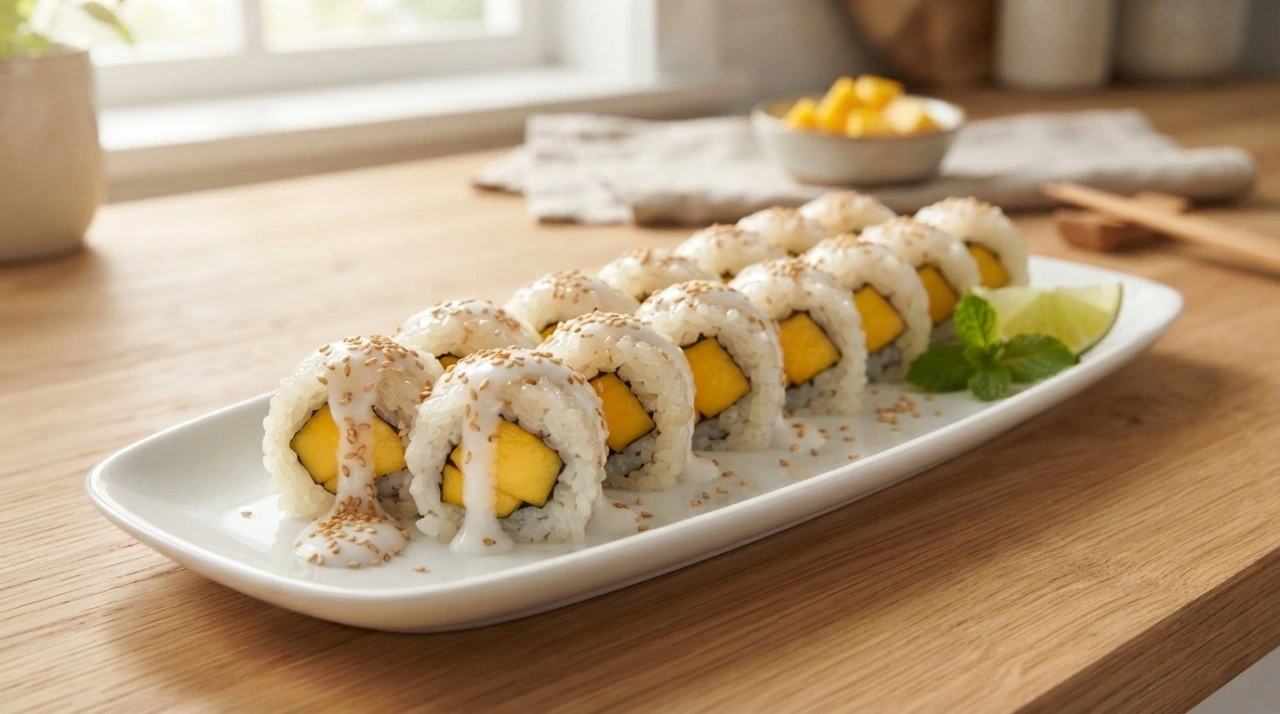 Thai Mango Sticky Rice Sushi Rolls